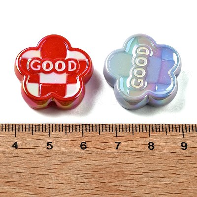 UV Plating Opaque Acrylic Beads PACR-Q005-05-1