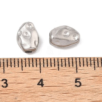 Hammered 304 Stainless Steel Beads STAS-B127-01P-05-1