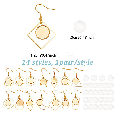 DIY Blank Dome Stainless Steel Dangle Earrings Making Kits DIY-AN0001-09G-1