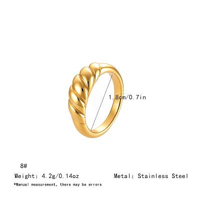 Irregular 304 Stainless Steel Finger Rings for Women SA8524-7-1