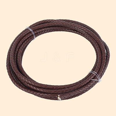 Braided Leather Cord with Core WL-CL0001-01B-1