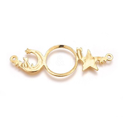Zinc Alloy Kitten Open Back Bezel Links PALLOY-WH0039-02G-C-1