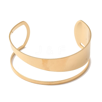304 Stainless Steel Cuff Bangles BJEW-F521-01G-1
