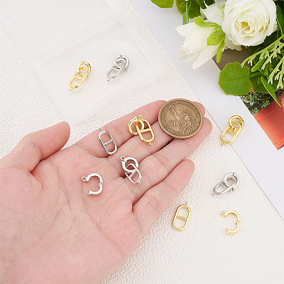 10Pcs 2 Colors Brass Fold Over Clasps KK-PH0014-44-1