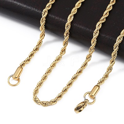 304 Stainless Steel Rope Chain Necklaces X-NJEW-F226-03G-04-1