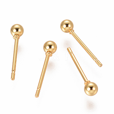 PVD Vacuum Plating 304 Stainless Steel Ball Stud Earrings EJEW-I232-01A-G-1