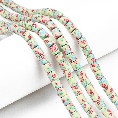 Handmade Polymer Clay Bead Strands X-CLAY-T020-10E-1