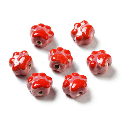 Handmade Printed Porcelain Beads X1-PORC-F005-02D-1
