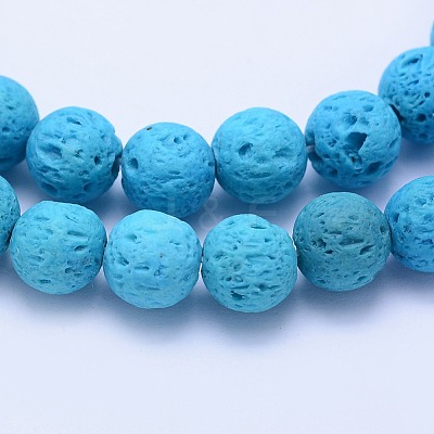 Natural Lava Rock Beads Strands G-F531-6mm-G04-1