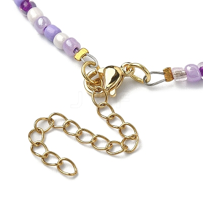 3Pcs 3 Style Dyed Natural Mixed Gemstone Chips & Shell Heart & Pearl Beaded Necklaces Set NJEW-JN04354-1