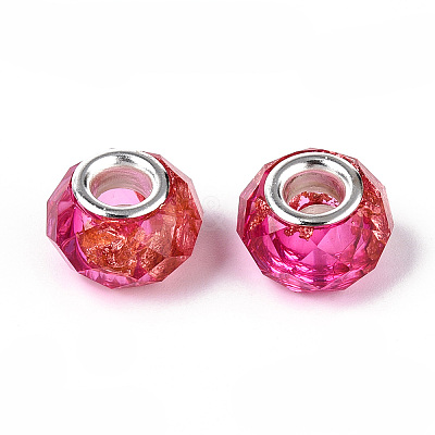 Transparent Resin Rondelle European Beads RESI-N044-01F-1