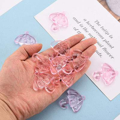 Transparent Acrylic Pendants TACR-T024-01B-903-1