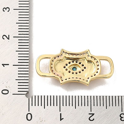 Brass Cubic Zirconia Connector Charms KK-M278-01B-G-1