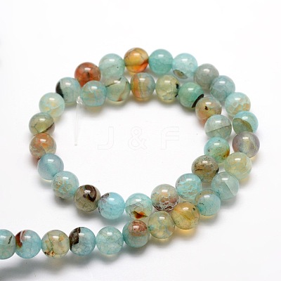Dyed Natural Agate Round Beads Strands G-E321A-10mm-02-1