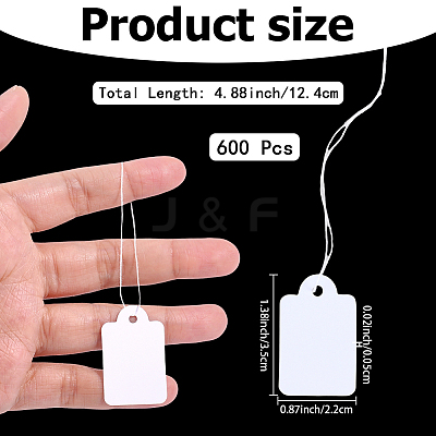 600Pcs Paper Blank Price Tags with Cord DIY-CY0002-29A-1