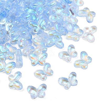 AB Color Plated Transparent Glass Beads GLAA-Z020-01C-1