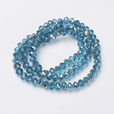 Electroplate Transparent Glass Beads Strands EGLA-A034-T4mm-S18-1