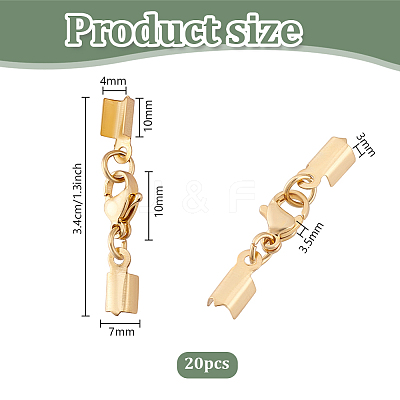 20Pcs 304 Stainless Steel Lobster Claw Clasps STAS-PH0006-15-1