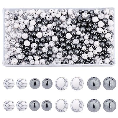 400Pcs 4 Style Synthetic Gemstone Beads G-FH0001-53-1