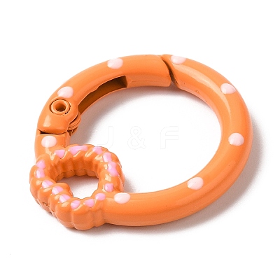 Spray Painted Alloy Spring Gate Ring X1-PALLOY-P292-04-1