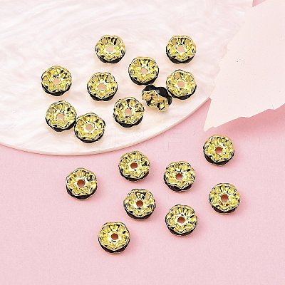 Brass Grade A Rhinestone Spacer Beads RSB030NF-04G-1
