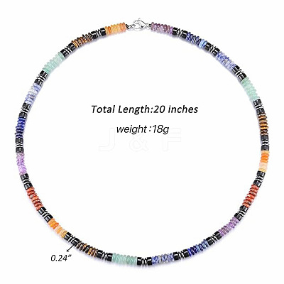 Chakra Natural Mixed Stone Heishi Beaded Necklaces MA5809-1-1