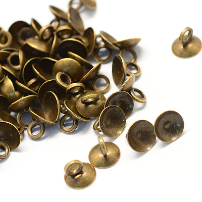 Iron Bead Cap Pendant Bails MAK-Q002-01-1