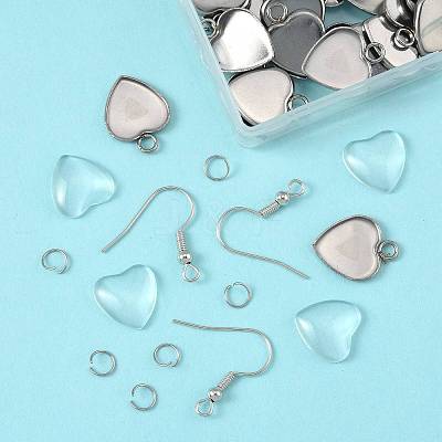 DIY Heart Dangle Earring Making Kits DIY-FS0009-18-1