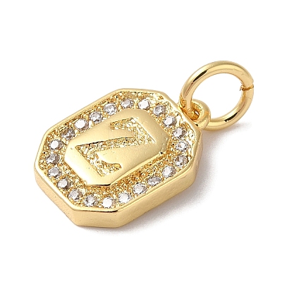 Real 18K Gold Plated Brass Micro Pave Clear Cubic Zirconia Pendants KK-L216-002G-Z-1