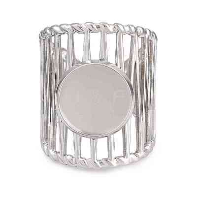 304 Stainless Steel Cuff Rings Ring Components SA-CBA098D-01P-C-1