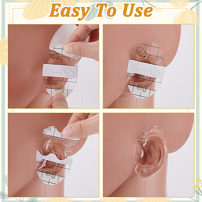140Pcs 2 Styles PU Baby Waterproof Ear Stickers AJEW-GA0008-18B-1