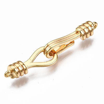 Brass Hook and S-Hook Clasps KK-T063-70G-NF-1