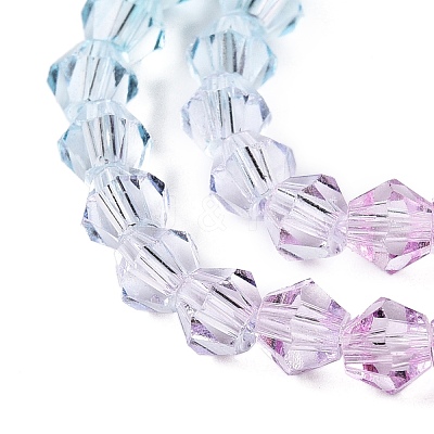 Gradient Color Baking Paint Glass Bead Strands LS-DGLA-A039-T4mm-A05-1
