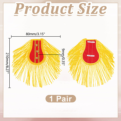 1 Pair Cloth Tassels Epaulette AJEW-HY0003-38B-1