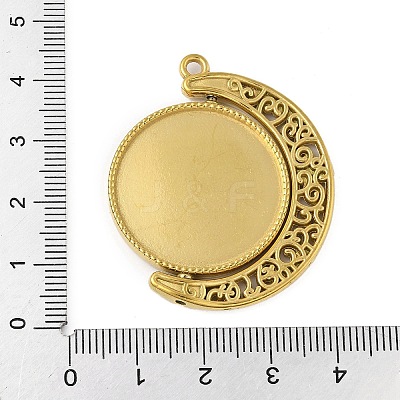 Rotatable 304 Stainless Steel Pendant Cabochon Settings STAS-P408-22G-1