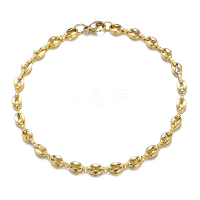 304 Stainless Steel Coffee Bean Chain Bracelets for Men Women FS-WG2046E-01-1