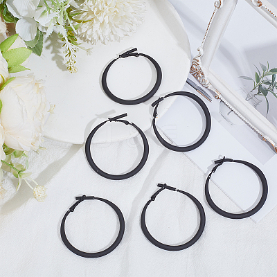 3 Pairs Spray Painted Alloy Hoop Earrings EJEW-SP0001-21A-1