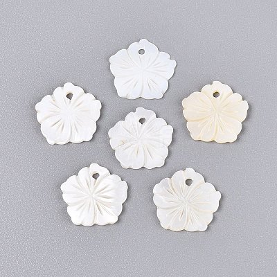 Natural Freshwater Shell Carved Pendants SHEL-Q028-08-1