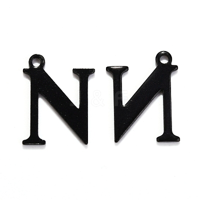 304 Stainless Steel Alphabet Charms STAS-H122-N-EB-1