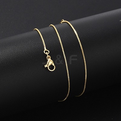 Brass Box Chain Necklaces for Women X-NJEW-D302-41G-1