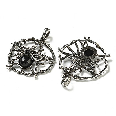 Natural Obsidian Pendants G-P547-05AS-11-1