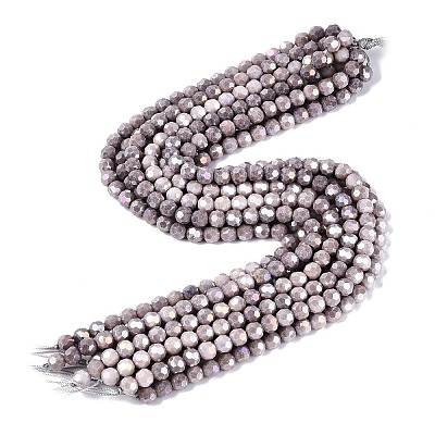 Anti-Tarnish Electroplate Glass Beads Strands EGLA-ZX010-8mm-01-1