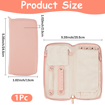 PU Leather Jewelry Zipper Bags ABAG-WH20001-41C-1