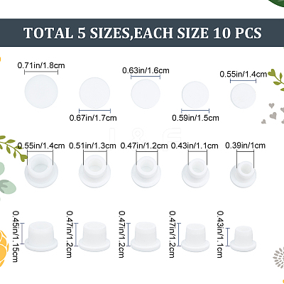 50Pcs 5 Styles Silicone Bottle Seal Plug AJEW-GF0006-76-1