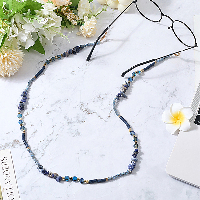1Pc Polymer Clay with Alloy and Crystal Neck Strap for Eyeglasses AJEW-CN0005-04D-1