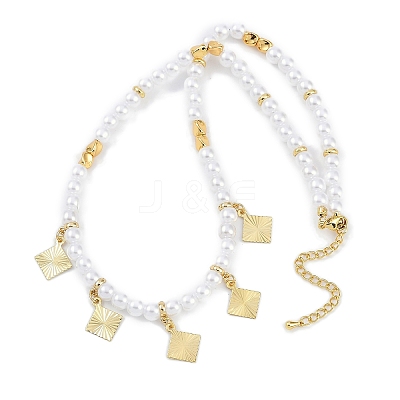 6mm Round ABS Imitation Pearl Beaded Necklaces NJEW-P317-12A-G-1