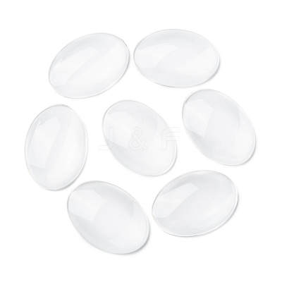 Transparent Oval Glass Cabochons GGLA-R022-35x25-1