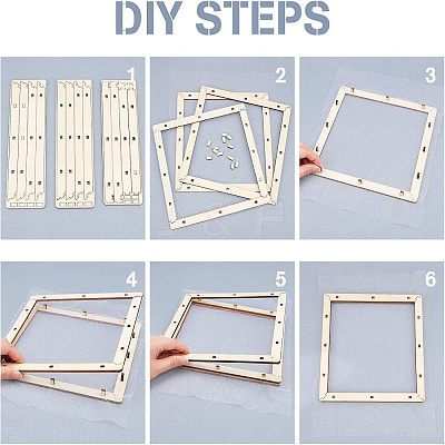 Basswood Assembled Paper Making Frame DIY-WH0001-74-1