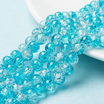 Baking Paint Crackle Glass Bead Strands CCG-S001-8mm-06-1
