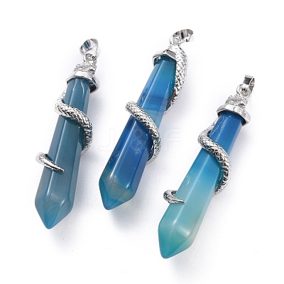 Natural Agate Big Pointed Pendants G-F696-B12-1